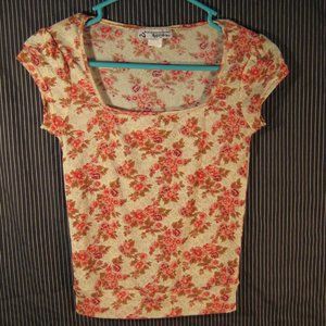 Self Esteem Short Sleeve Floral Top Misses' S